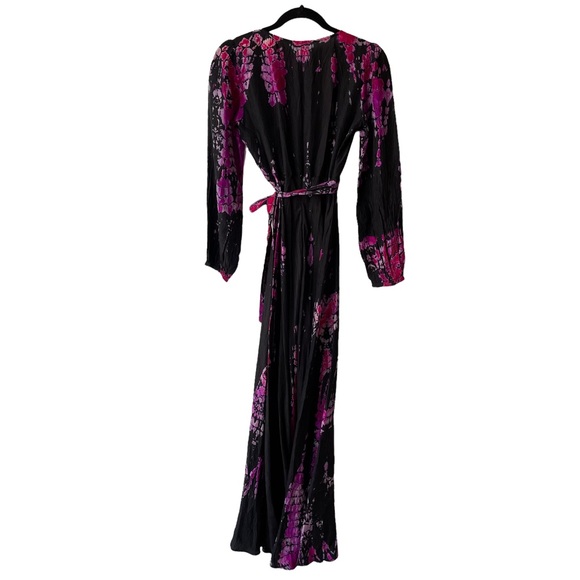 Anna Kosturova Silk Wrap Maxi Dress Black - Picture 4 of 6